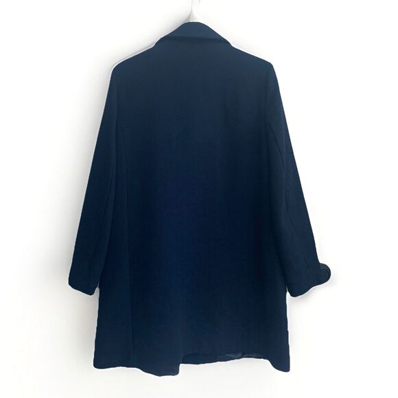 MNG Mango Double Breast Wool-Blend Coat Jacket Black Women's Large Gold Buttons - Picture 3 of 9